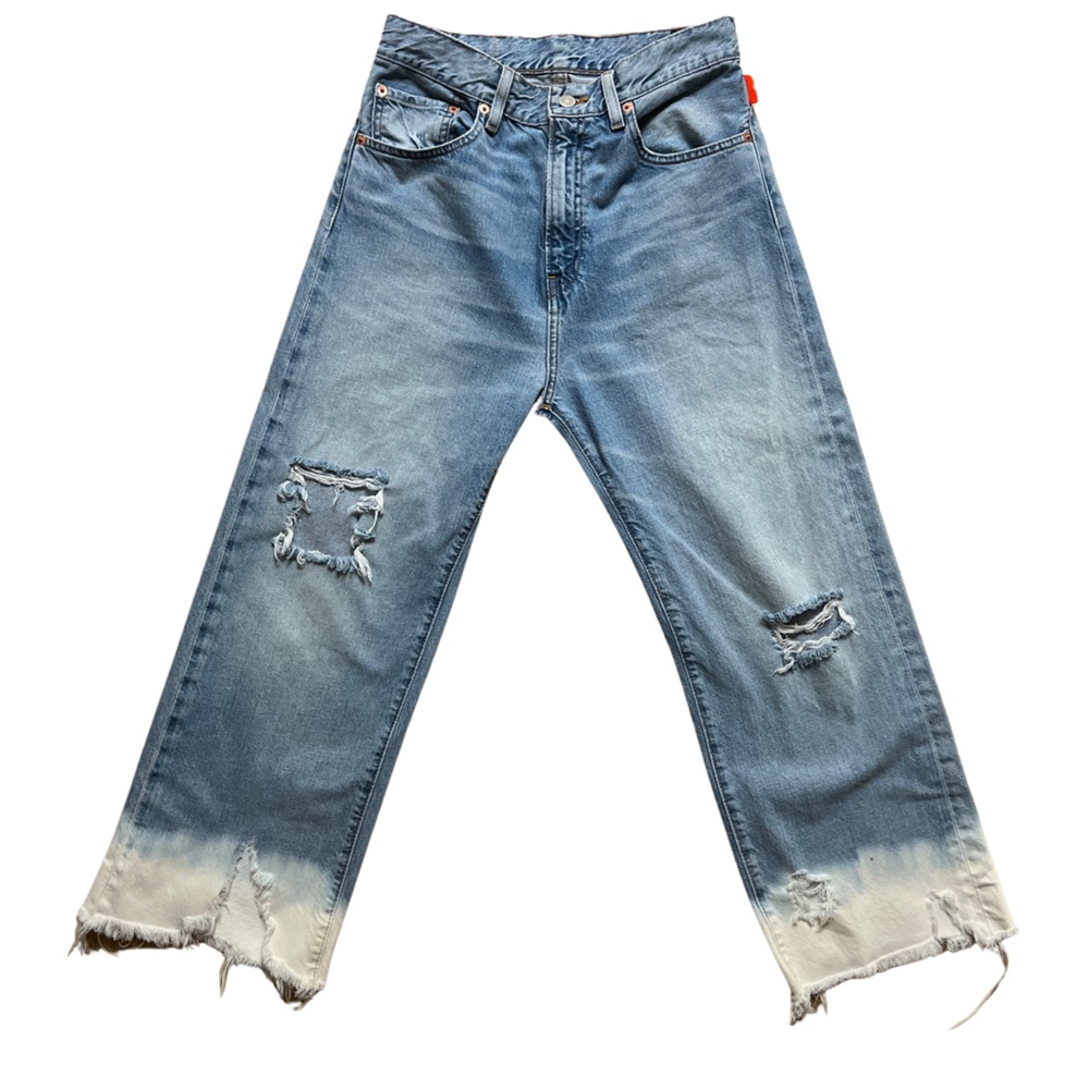 Denimist wide leg high waisted ombré jeans